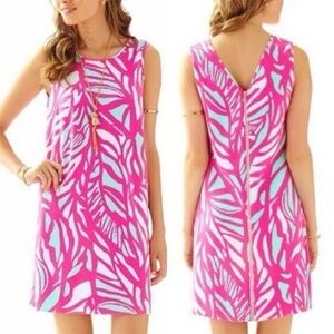 Lilly Pulitzer Sabrina Shift Sleeveless Dress Pink Teal White Size Medium.  20